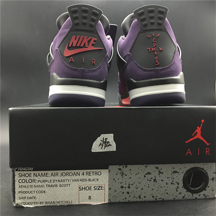 Jordan4 Travis Scott Purple (Friends and Family)  766296 LN4