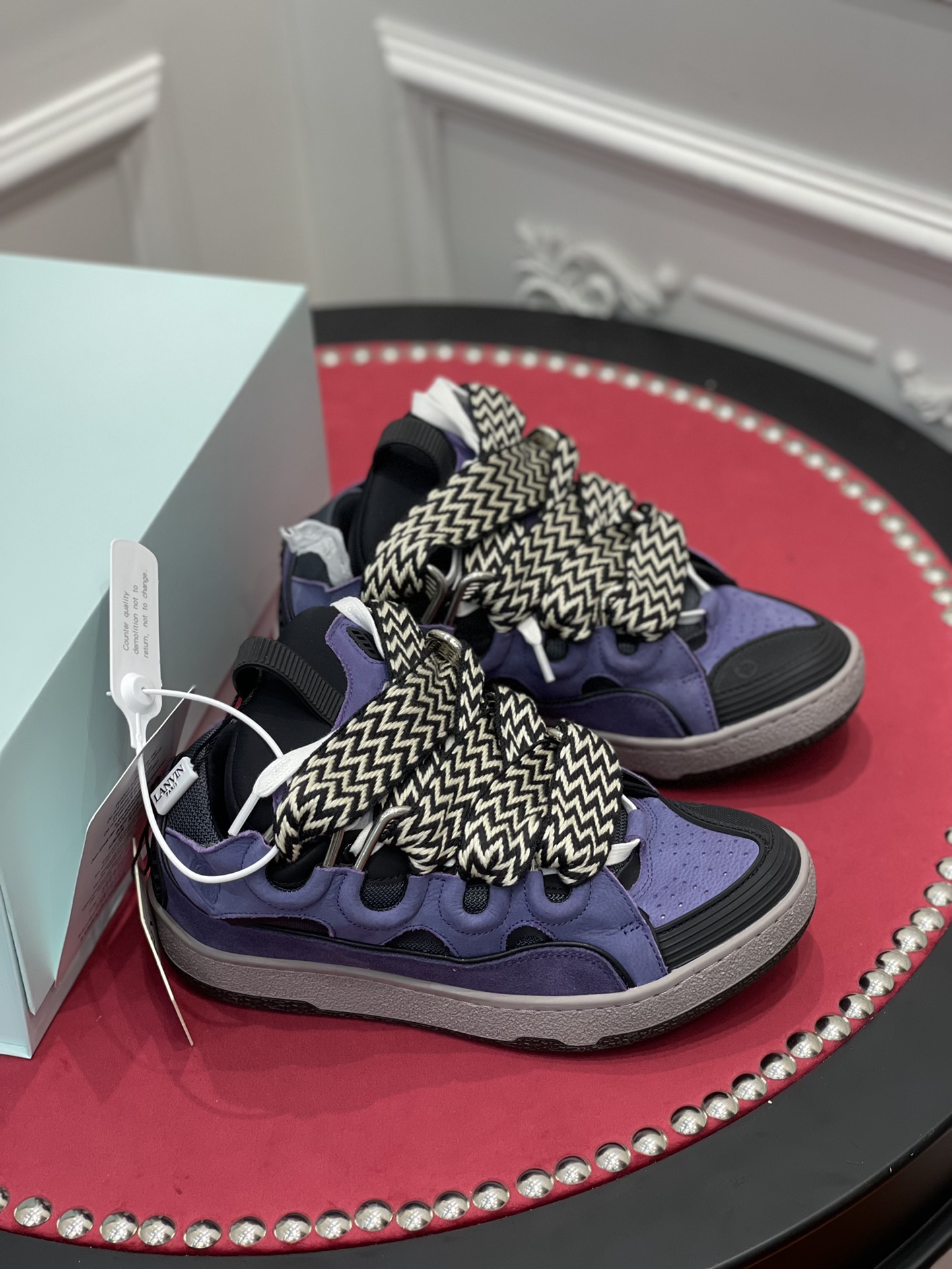 Lanvon Curb SneakerPurple Black FM-SKRK11-DRAG-E2279