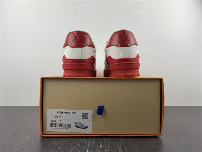 Luis Vitton Trainer White Red Signature 1AAGZO