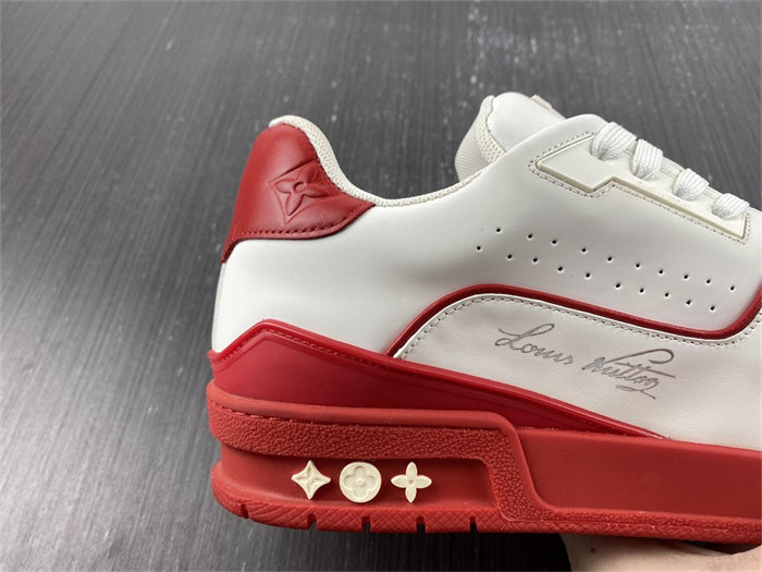 Luis Vitton Trainer White Red Signature 1AAGZO