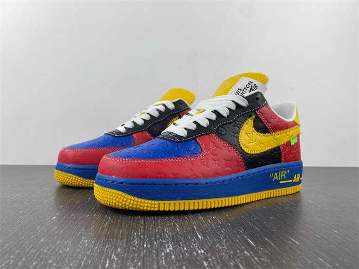 Nike Air Force 1 Luis Vitton Red and Yellow