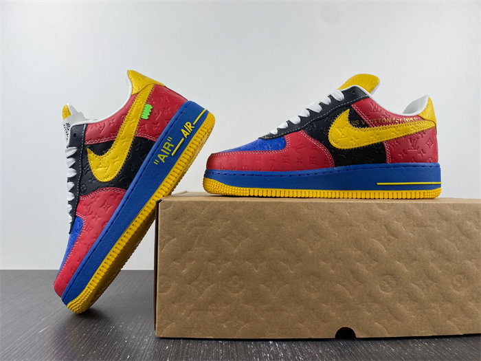 Nike Air Force 1 Luis Vitton Red and Yellow
