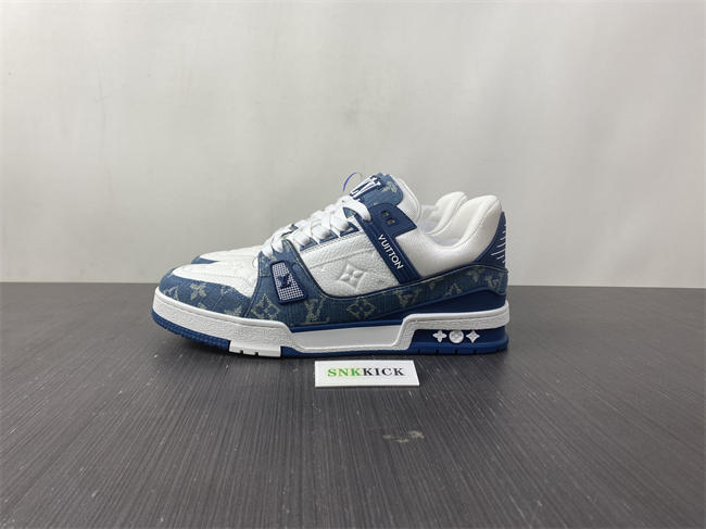 Luis Vitton LV Trainer Monogram Denim White Blue 1A9JGN